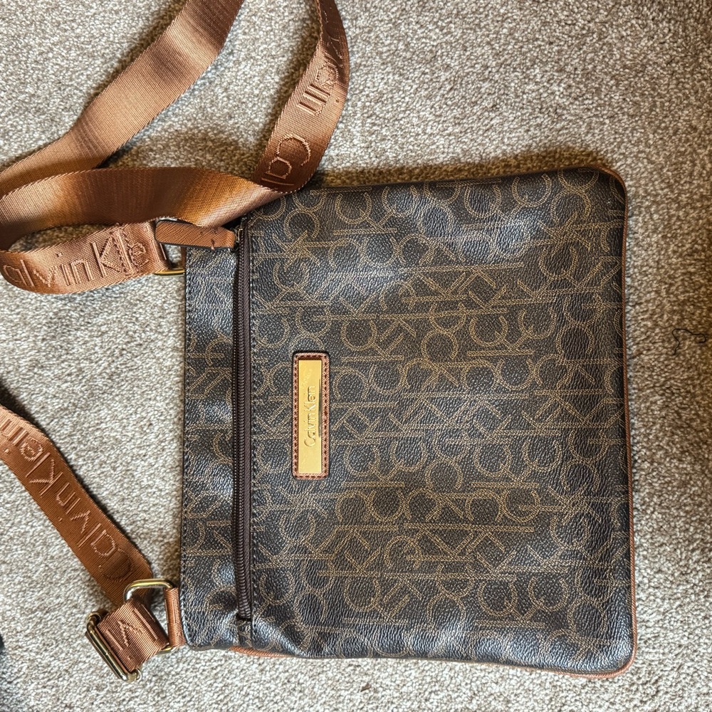 Calvin Klein Monogram Brown Messenger Bag